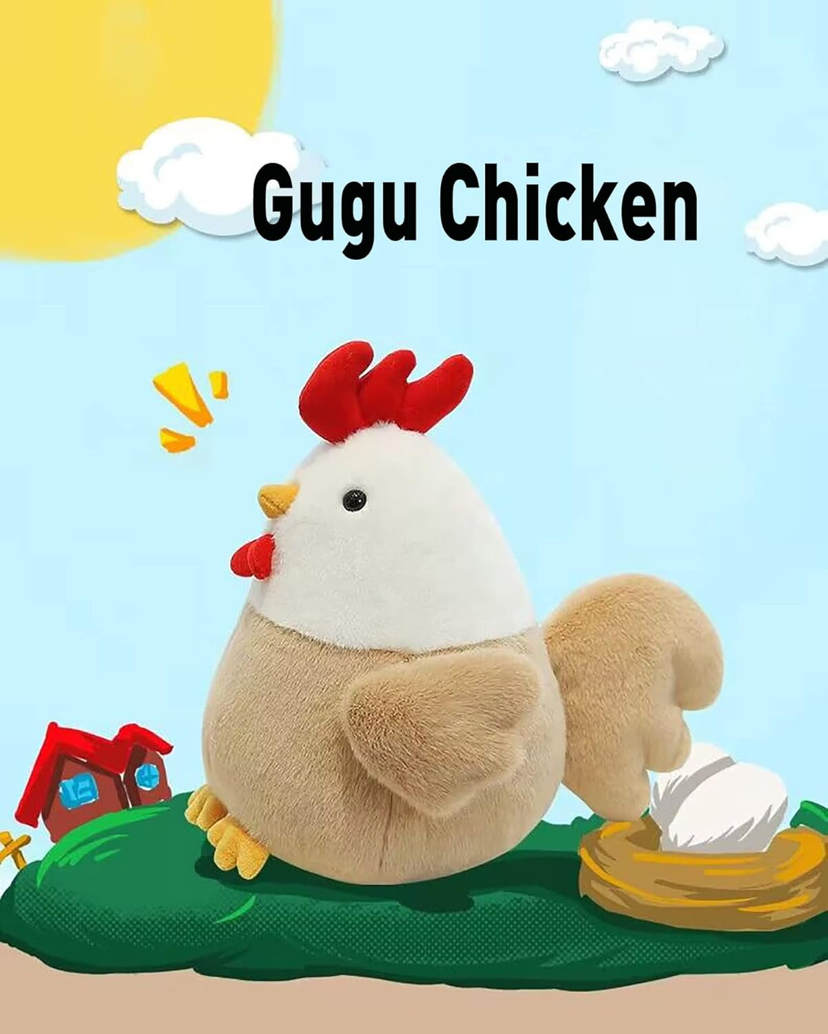 Chicken Stuffed Animal Chicken Plush Doll Toy 8 Inch for Girls Christmas (Chicken)