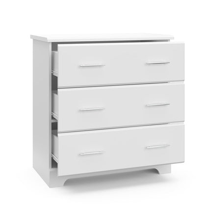 Storkcraft Brookside 3 Drawer Dresser (White) – Baby and Kids Bedroom Organizer, Nursery Chest, Storage Dresser with Drawers, Universal Design