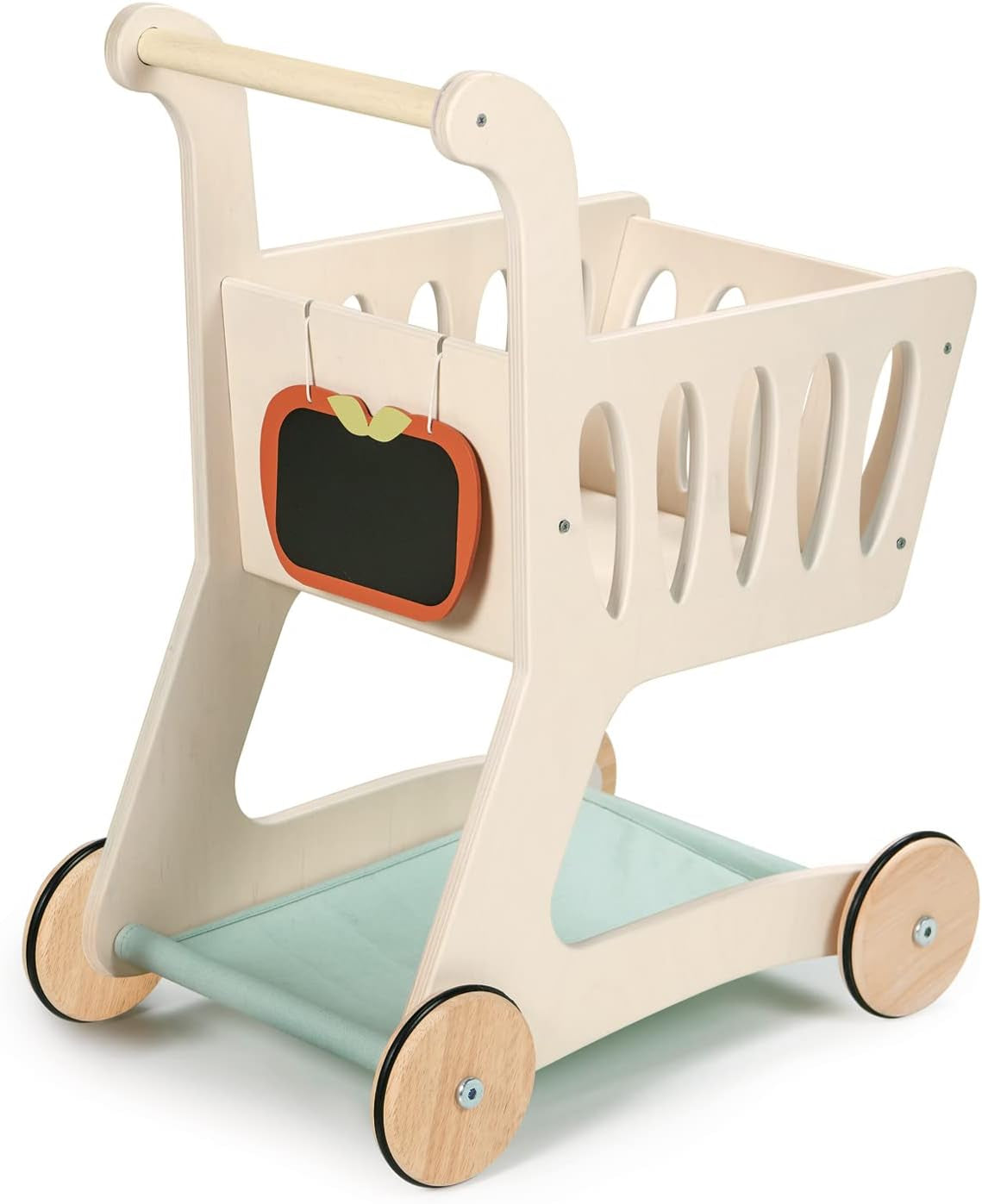 Tender Leaf Toys - Shopping Cart - Wooden Shopping Cart with Extra Storage - Perfect Role Play Toy, Promotes Creativity and Imagination for Boys and Girls - Age 3+