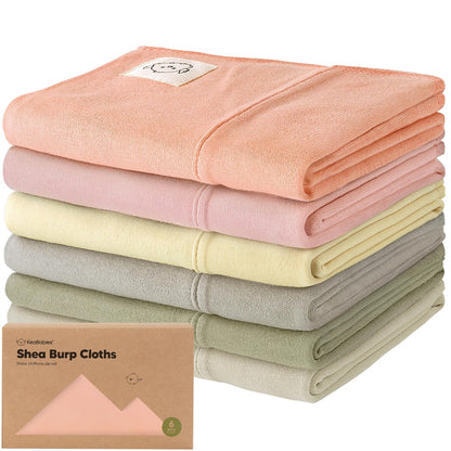 Organic Burp Cloths Baby Girl, Boy - 6-Pack Large Baby Burp Cloths, Super Absorbent Burping Cloths for Babies, Soft & Plush Cotton Burp Cloth, Spit up Burp Rags, Newborn Burp Clothes (Wilderness)