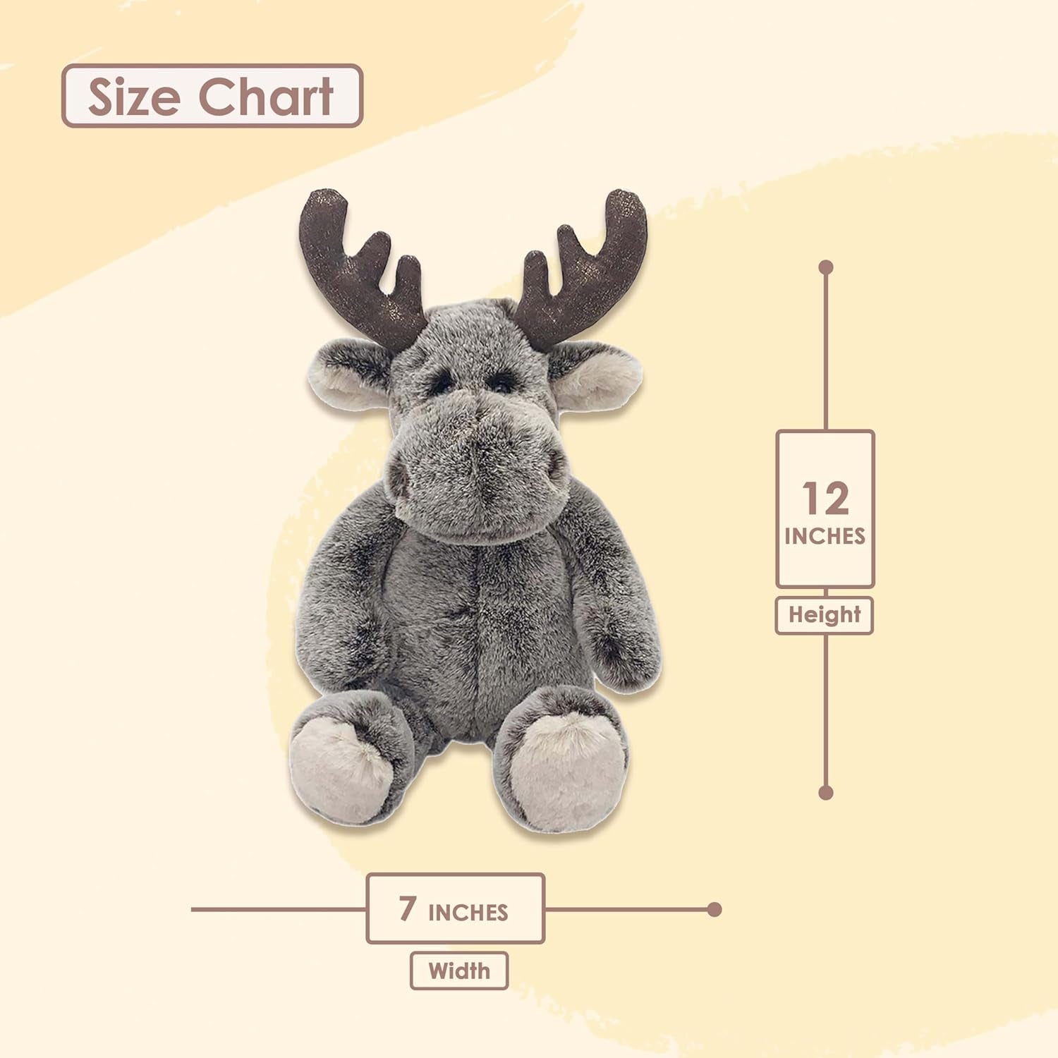 Mon Ami Marley the Moose Stuffed Animal – 12”, Cuddly & Soft Wild Moose Plush Toy for Kids, Realistic Stuffed Animal Gifts for Kids