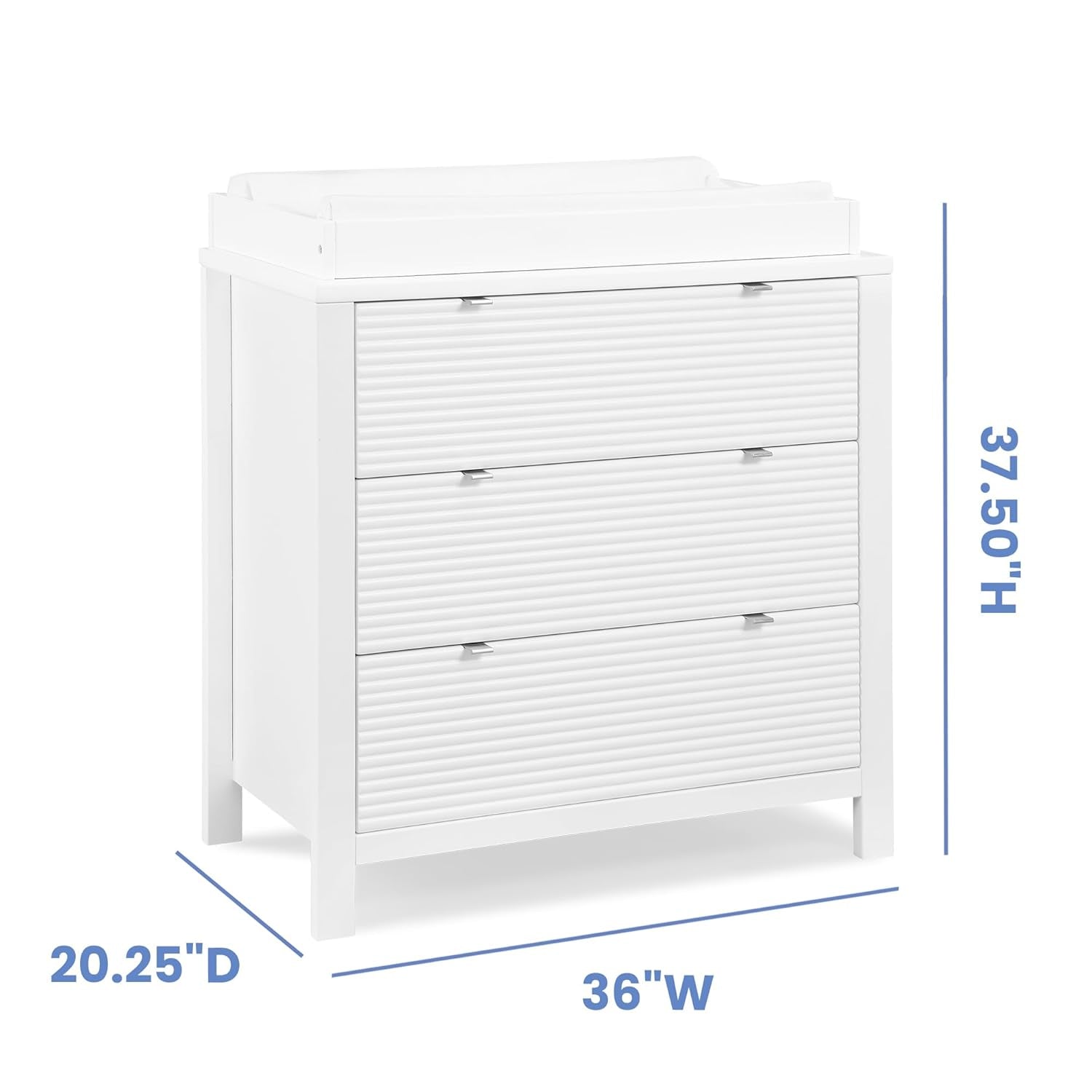 Delta Children Cassie 3 Drawer Dresser with Changing Top and Interlocking Drawers, Bianca White