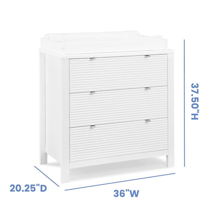 Delta Children Cassie 3 Drawer Dresser with Changing Top and Interlocking Drawers, Bianca White