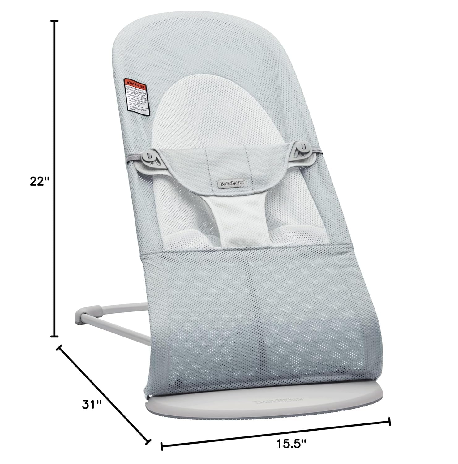 Babybjörn Bouncer Balance Soft, Mesh, Silver/White