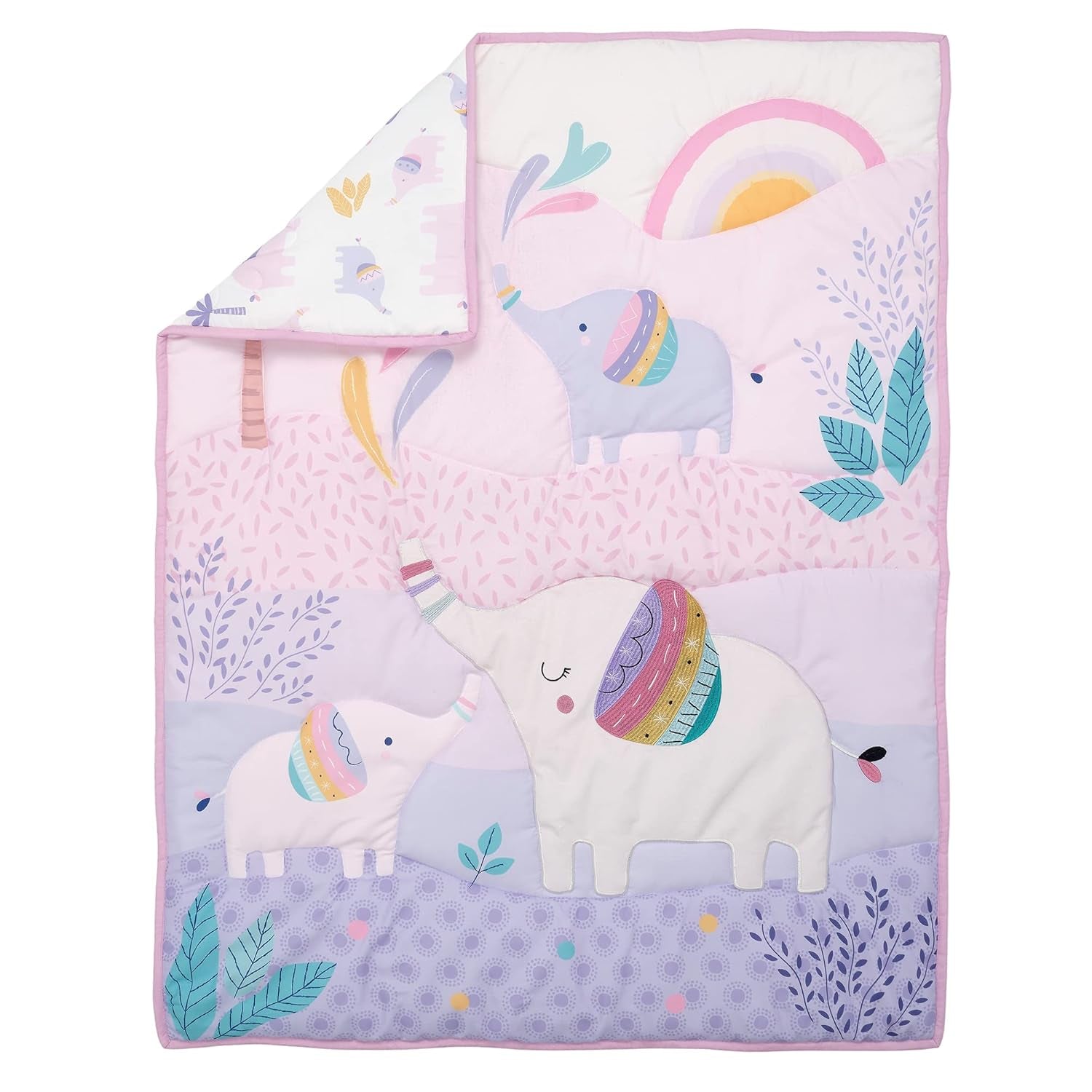 Bedtime Originals Elephant Dreams 3-Piece Pink Nursery Baby Crib Bedding Set