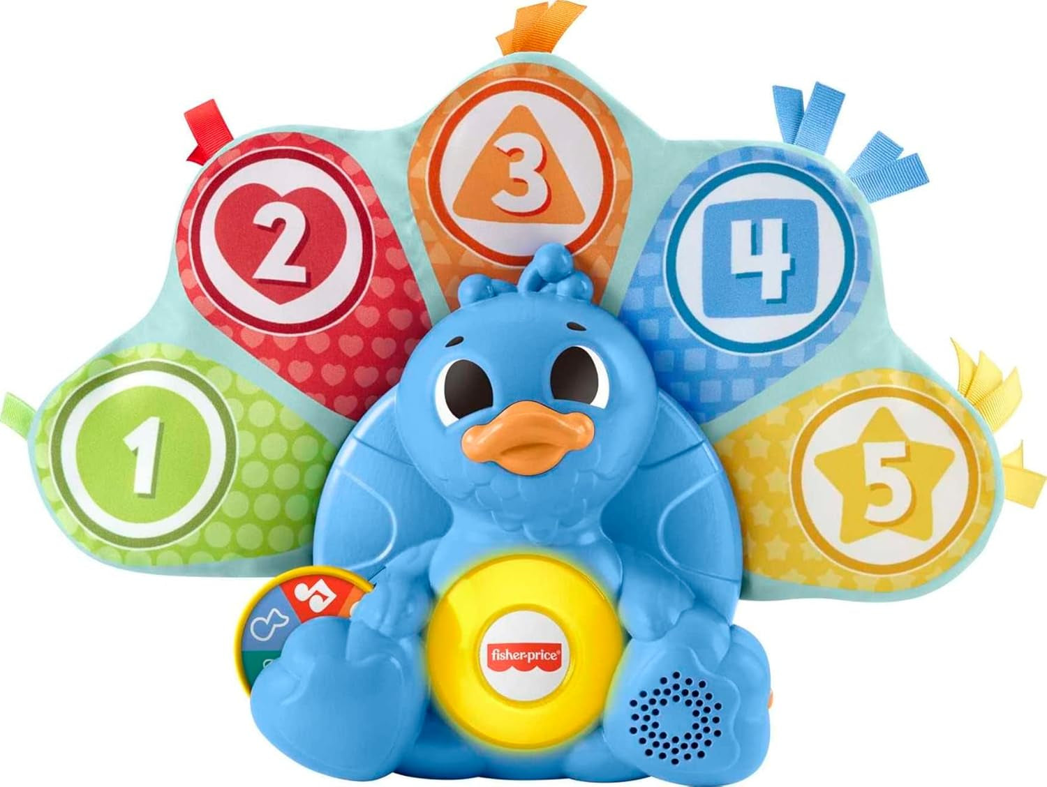 Fisher-Price Baby Learning Toy Linkimals Counting & Colors Peacock with Lights & Music for Infants Ages 9+ Months, Compatible Only with Linkimals Items