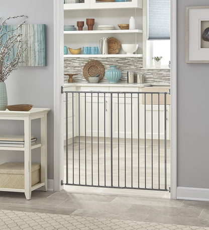 Storkcraft Easy Walk-Thru Tall Metal Safety Gate (White, Black, Gray) – 33.75 Inches Tall, Easy to Install, Pet-Friendly, Durable Metal Hardware, Ideal for Taller Children and Larger Pets