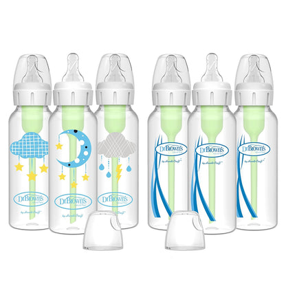 Dr. Brown'S Natural Flow Anti-Colic Options+Narrow 8Oz/250Ml Baby Bottle + Lovey Gift Set with Level 1 Slow Flow Nipples, Pink