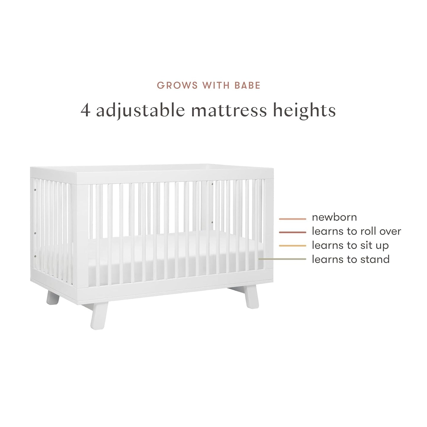 Babyletto Hudson 3-In-1 Convertible Crib with Toddler Bed Conversion Kit in Washed Natural, Greenguard Gold Certified