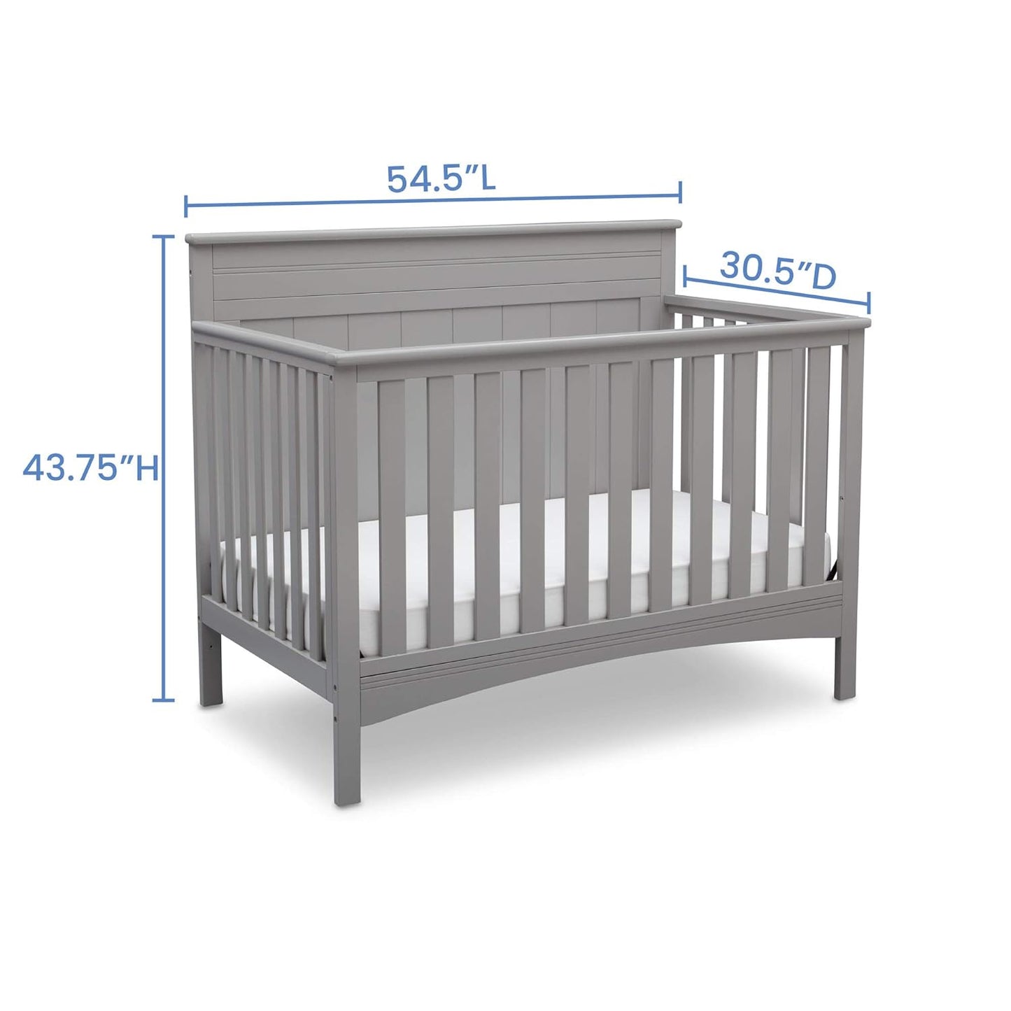 Delta Children Fancy 4-In-1 Convertible Crib and 6 Drawer Dresser Bundle, Bianca White