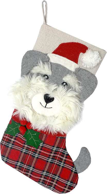 MON AMI Frenchie Clause Christmas Stocking 18.5", Christmas Socks Gift Bag,Christmas Décor, Xmas Socks,Holiday Christmas Decorations Gifts for Family.