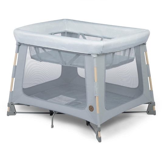 Maxi-Cosi Swift Baby Playpen with Mat, Baby Play Yards, Pack and Play with Bassinet - Portable Playpen for Babies and Toddlers, Classic Gray