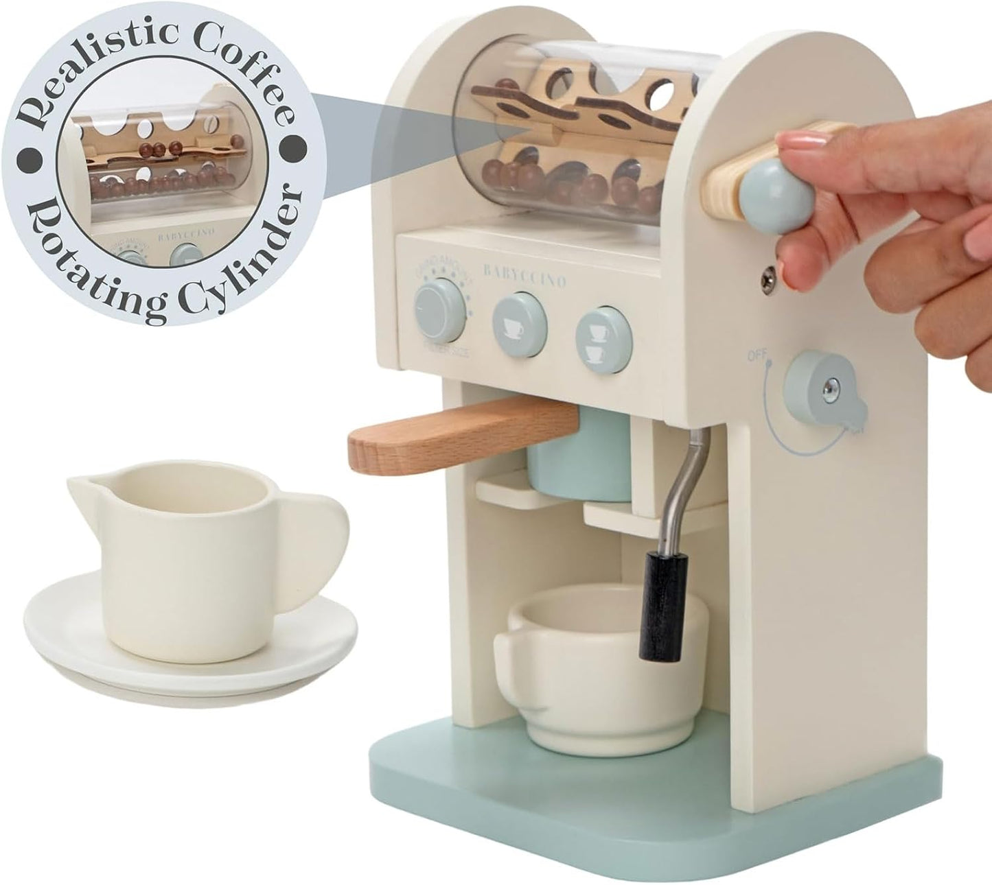 Toy Coffee Maker for Kids - Wooden Coffee Maker Toy for Imaginative Play - Kids Coffee Maker Playset for Skill Development - Boosts Imagination with Play Coffee Maker Set for Kids