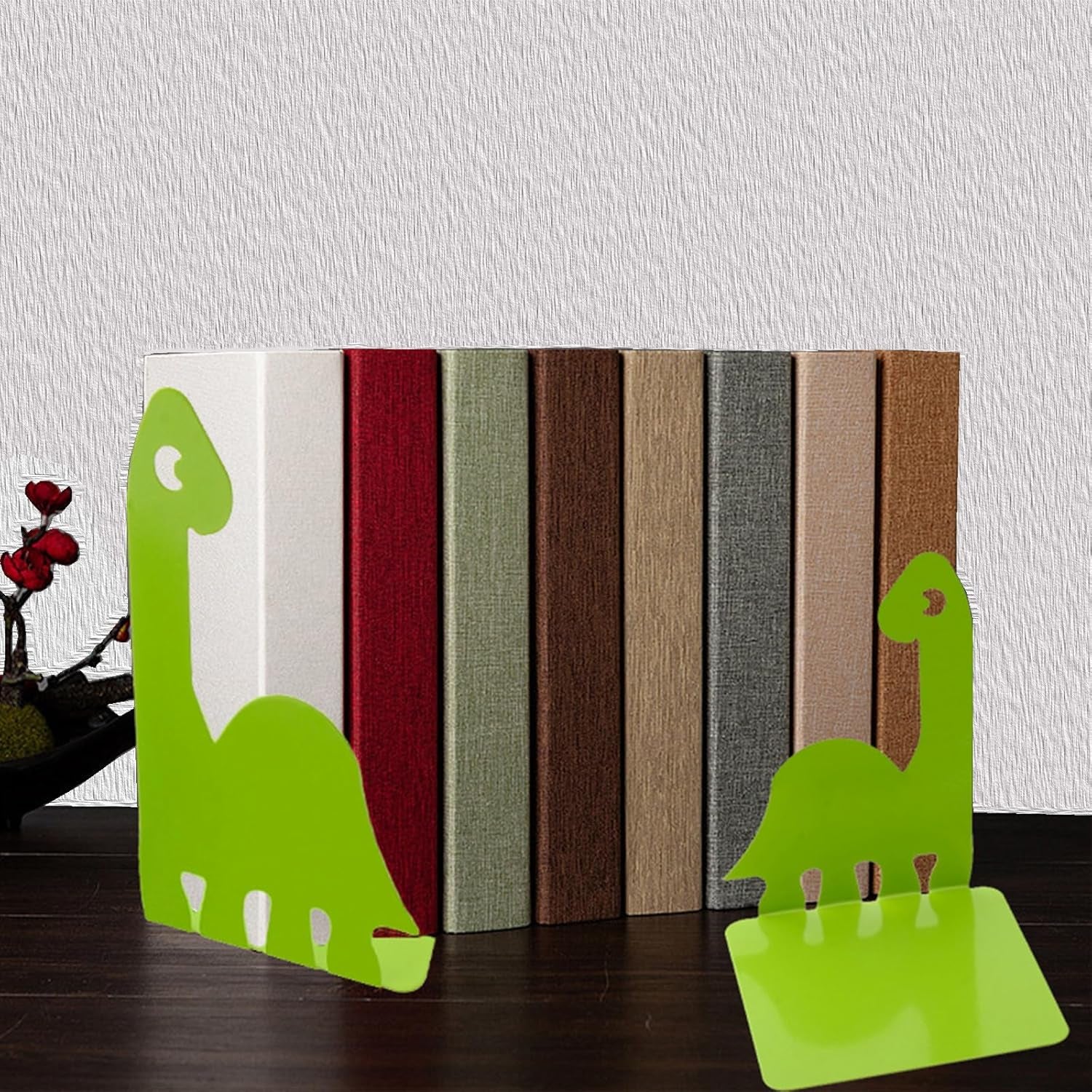 Artkingdome Dinosaur Bookends, Room Ends Books, Holder Racks Stand, Desk School Liberary Book End, Toddler Bookends Decorative 1Pair Green