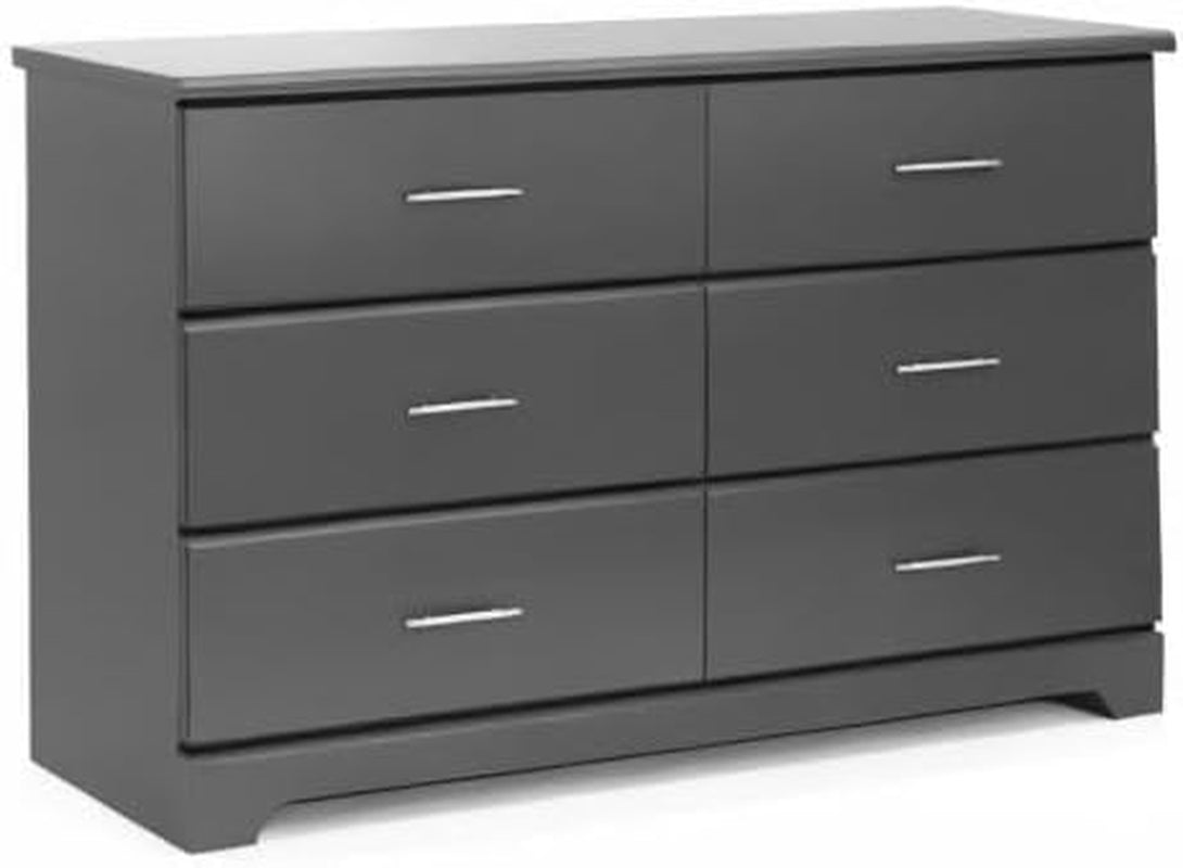 Storkcraft Brookside 6 Drawer Chest with Changing Topper and Change Pad - Gray