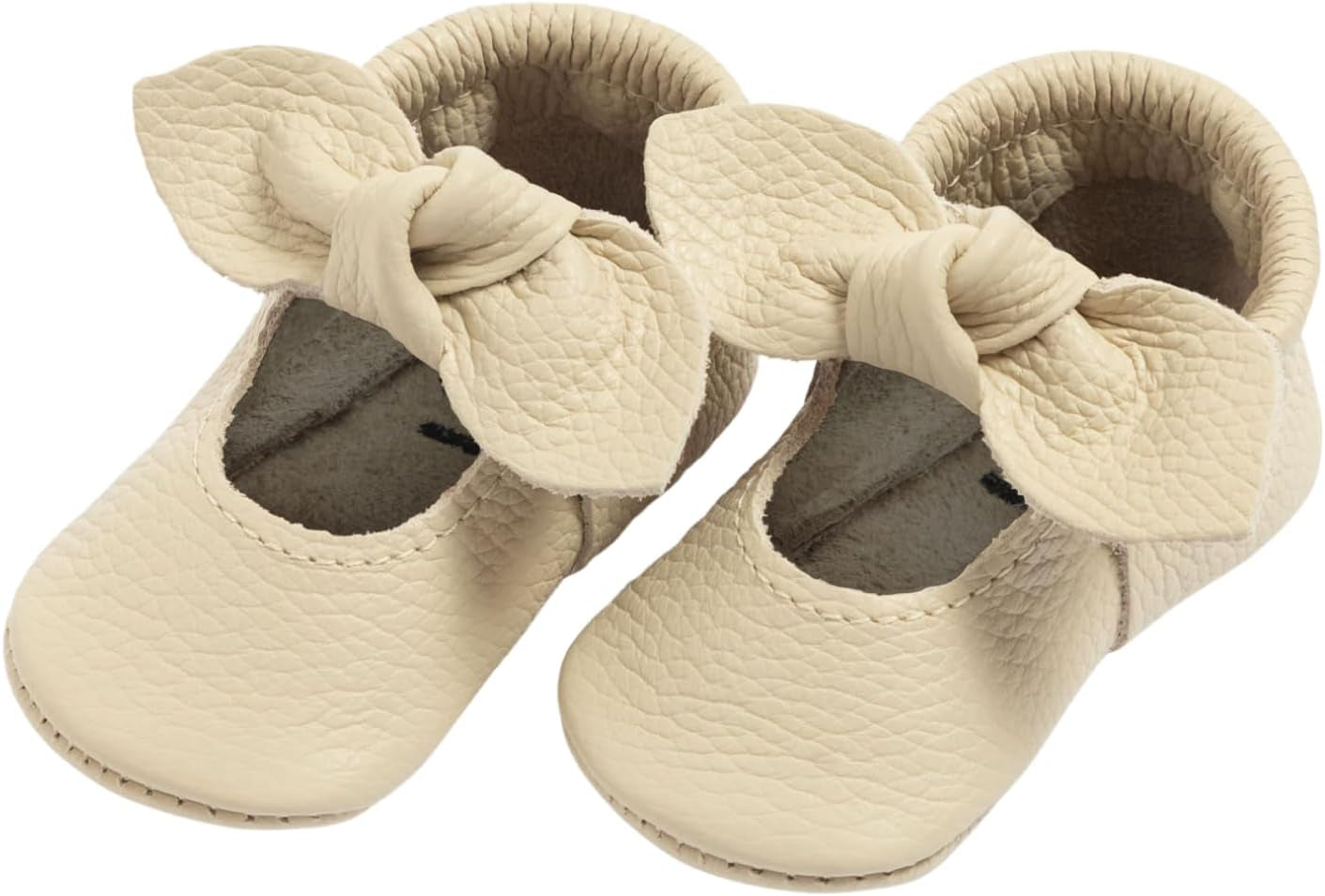 Freshly Picked First Pair Knotted Bow Baby Girl Shoes - Leather Baby Moccasins - Soft Sole Baby Shoes, Infant Shoes, Crib Shoes