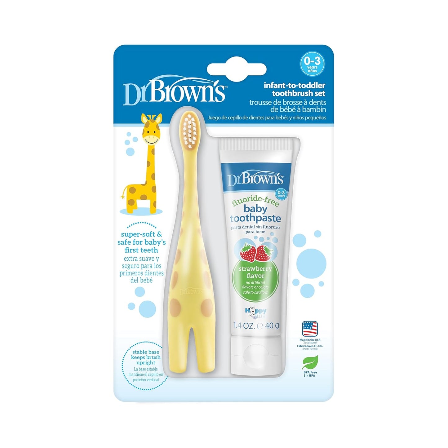 Dr. Brown'S Infant-To-Toddler Toothbrush, Soft and Safe Baby Training Brush, Elephant, Mint, 0-3 Years (Styles May Vary)