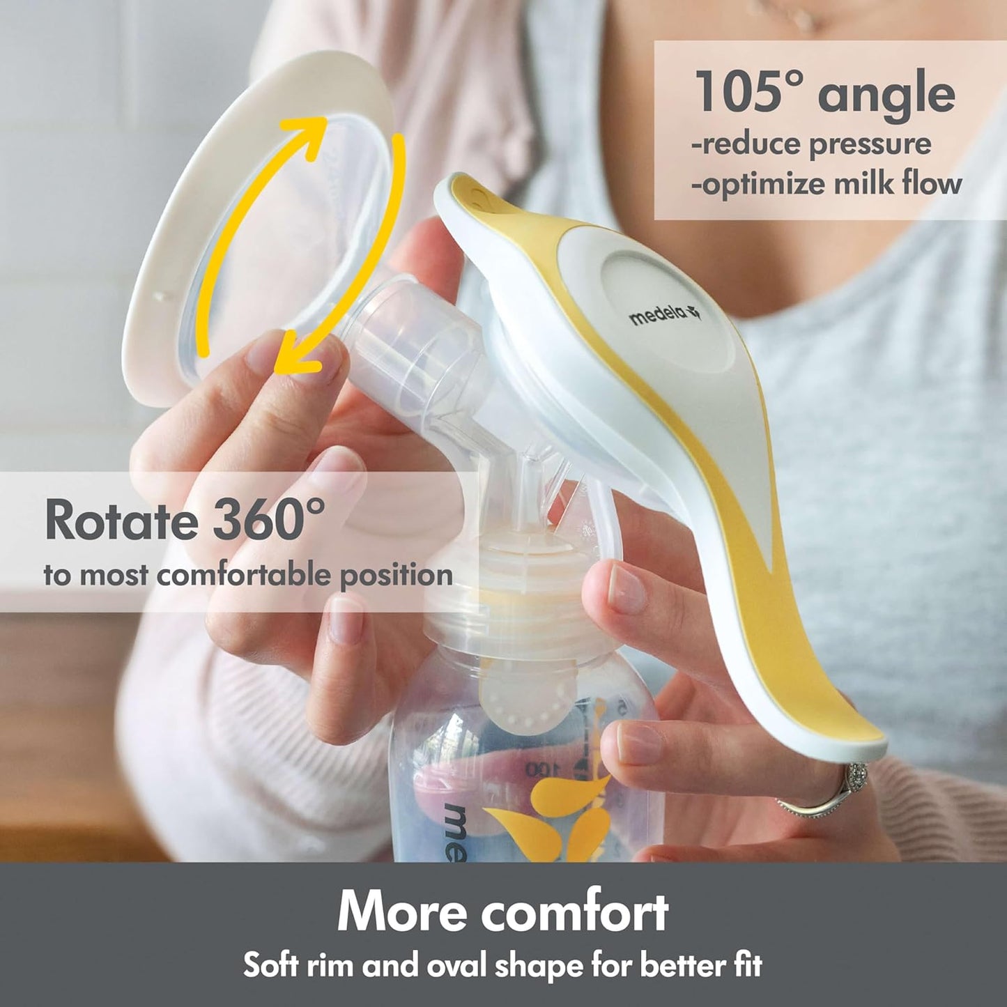 Medela Manual Breast Pump Set - Perfect Pair Bundle, Includes Harmony Manual Breast Pump & Breast Milk Collection and Storage Bottles, 6 Pack, 5 Ounce Breastmilk Container