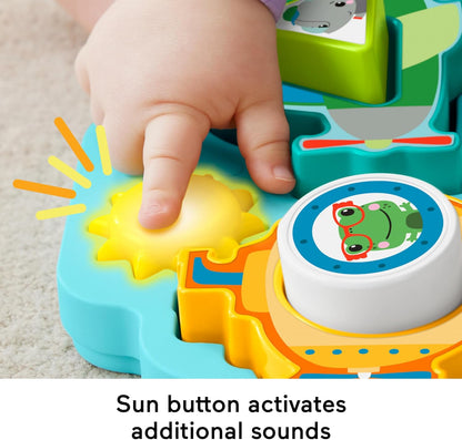 Fisher-Price Baby Sorting Toy Shapes & Sounds Vehicle Puzzle with Music & Lights for Fine Motor Play, Ages 9M+