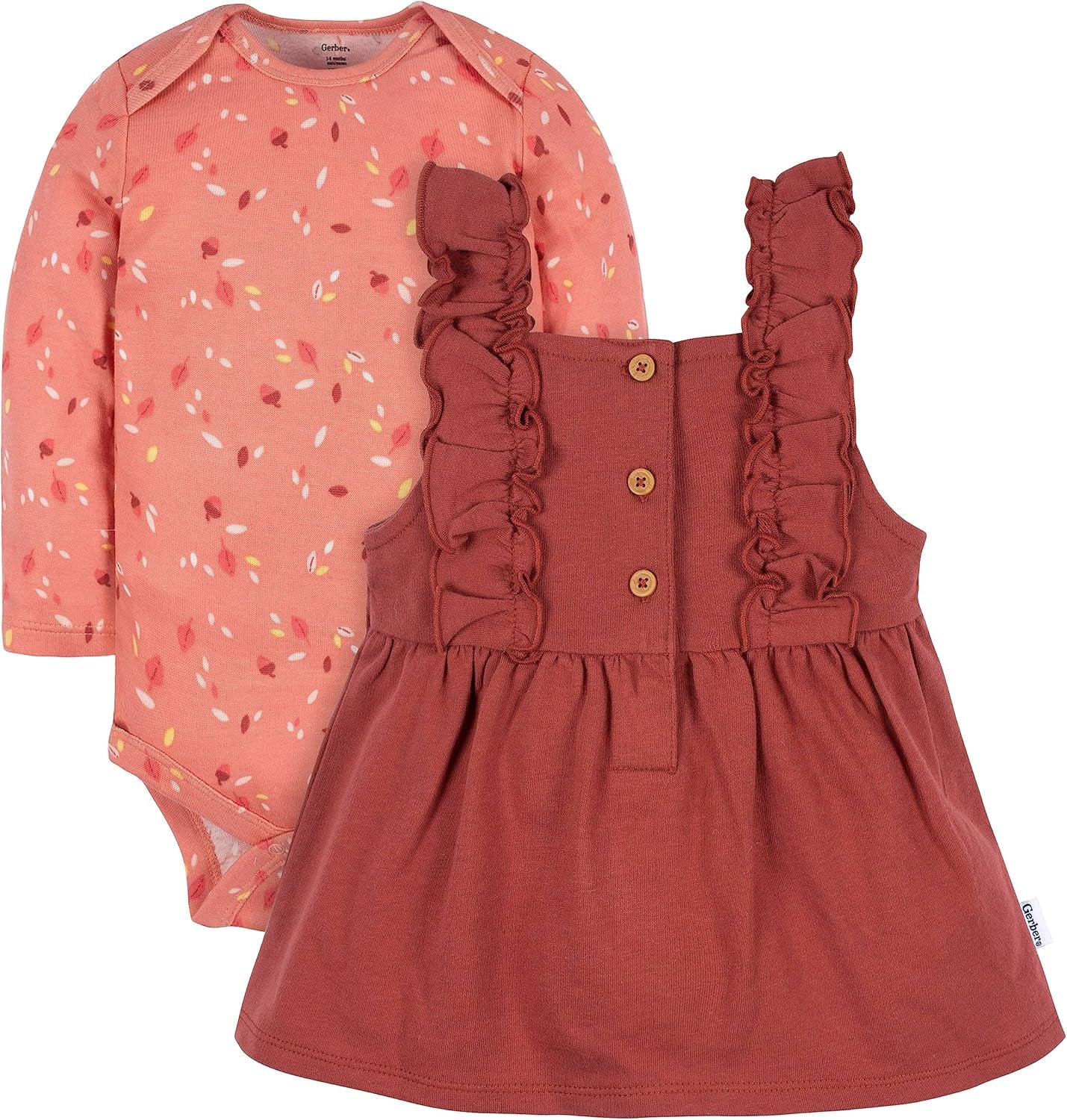 Gerber Baby & Toddler Girls' 2-Piece Overall Dress Set