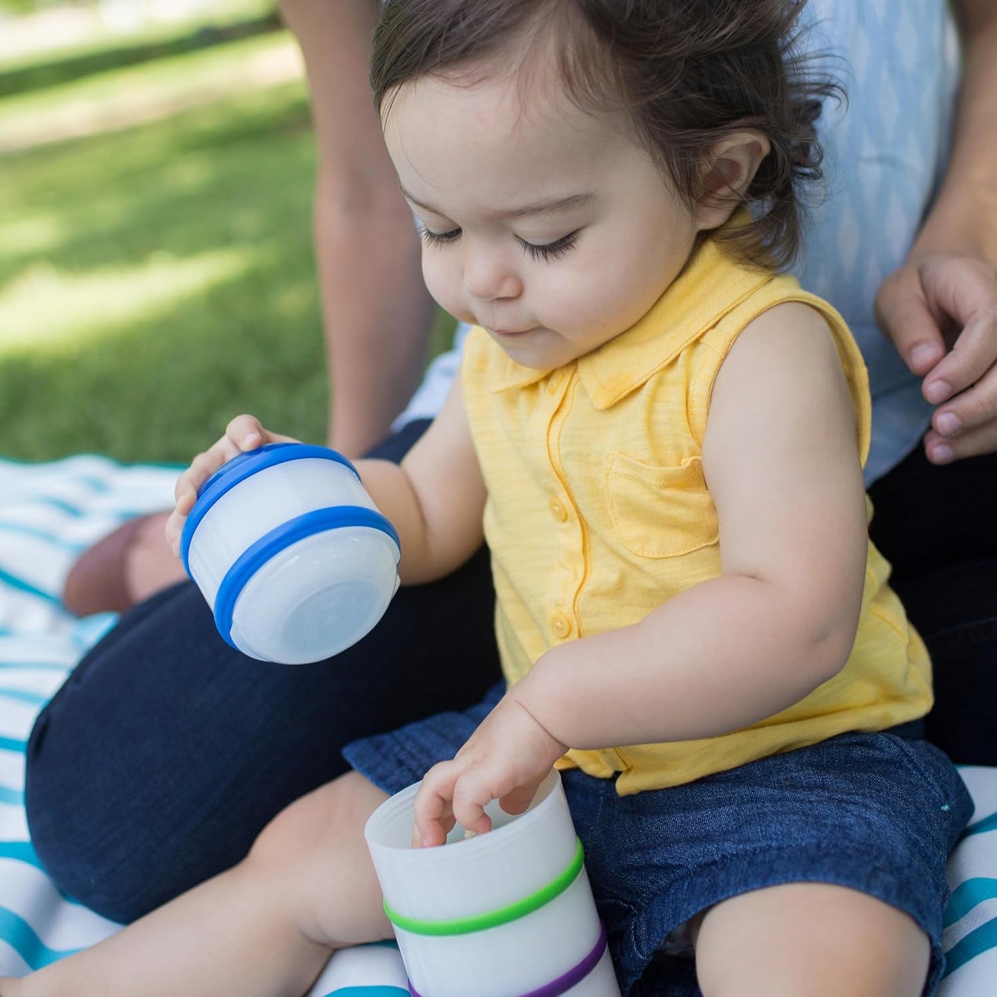 Dr. Brown'S Stackable Snack-A-Pillar Snack and Dipping Cups for Toddlers and Baby Food Storage Containers, BPA Free - 4-Pack