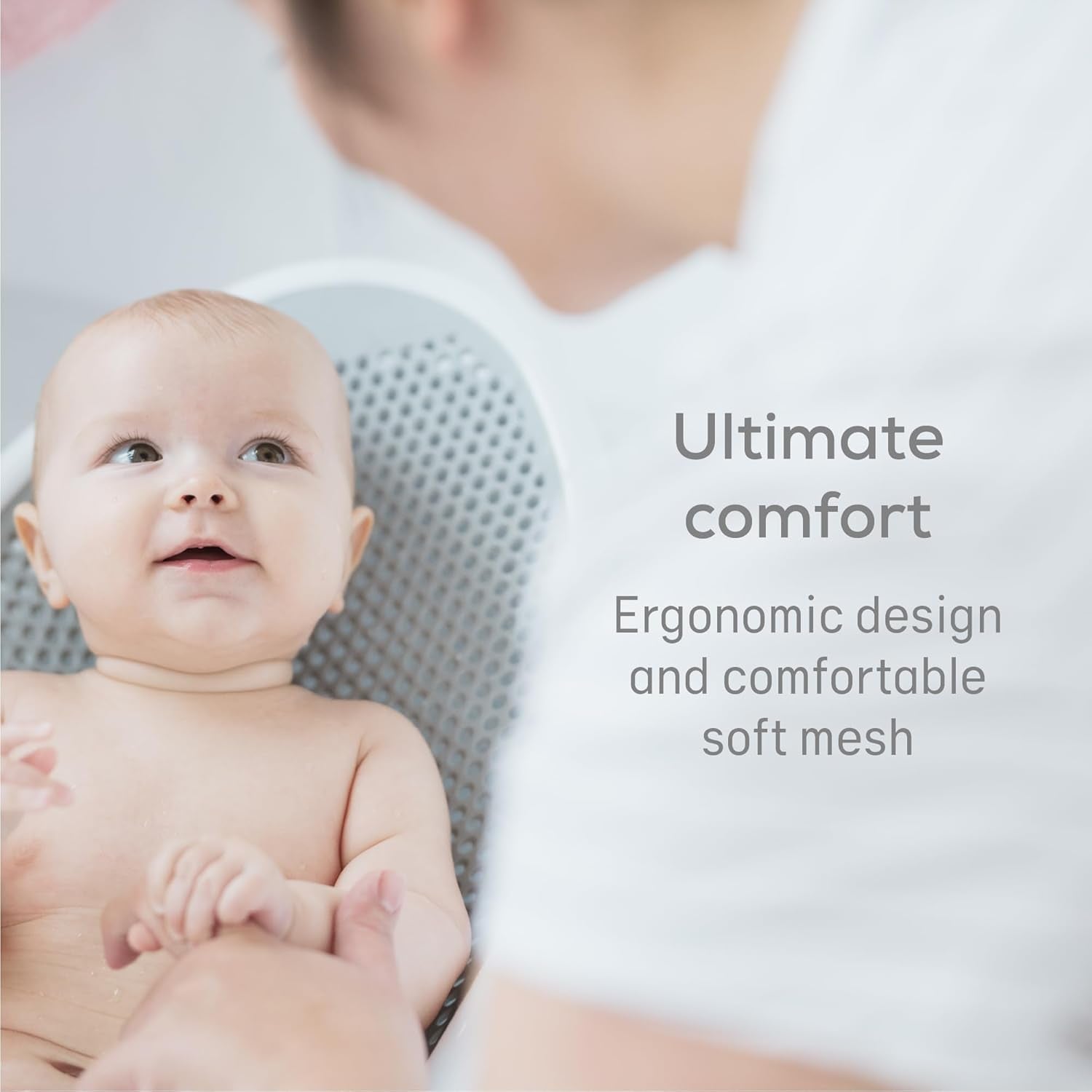 Angelcare Baby Bath Support (Gray) | Ideal for Babies Less than 6 Months Old