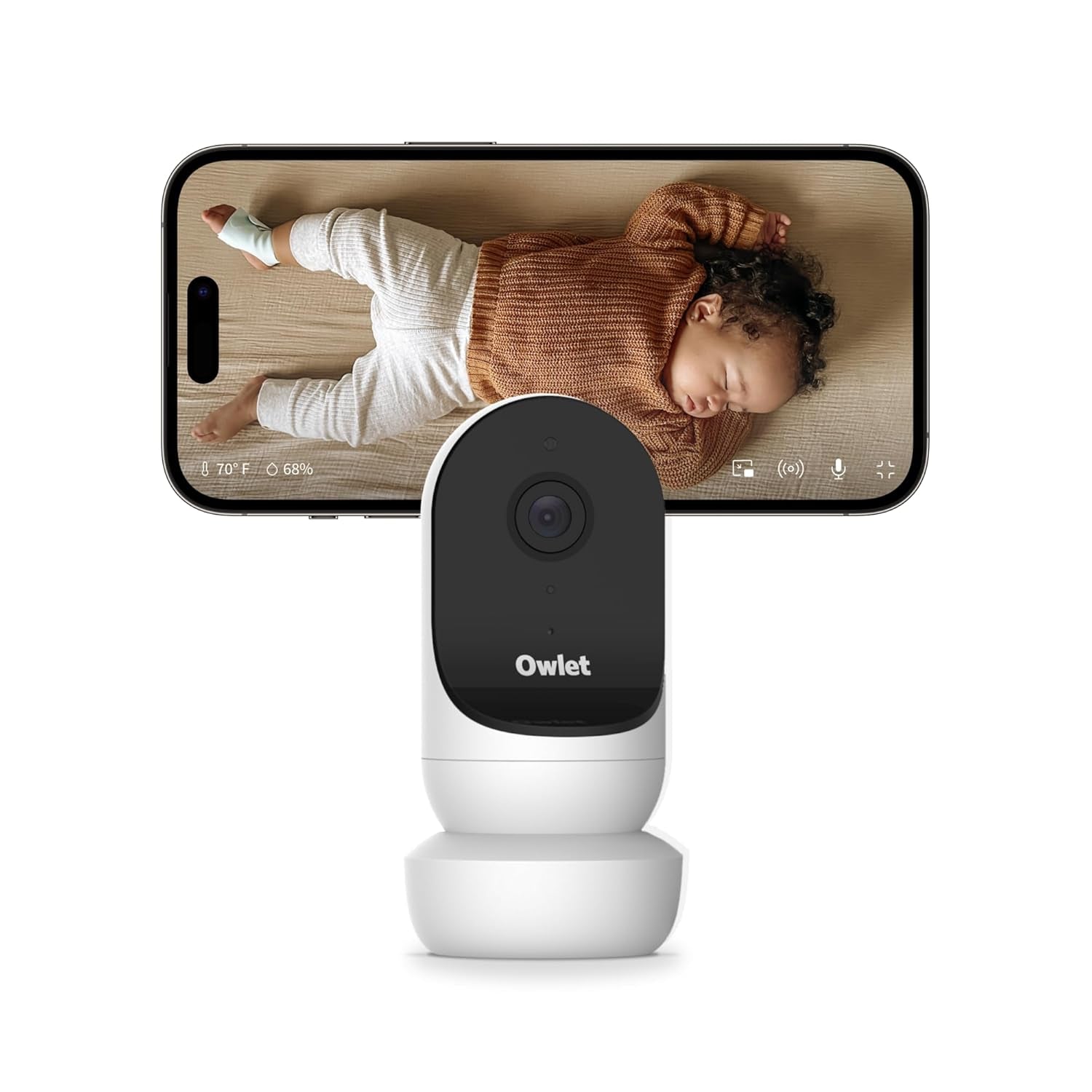 Owlet Cam 2 - Smart Baby Monitor Camera - Stream Secure HD Video and Audio with Night Vision, 4X Zoom, Wide Angle View and Sound, Motion and Cry Notifications - Dusty Rose