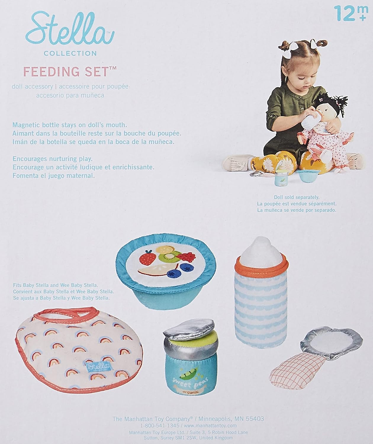 Manhattan Toy Stella Collection Baby Doll Feeding Set for 12" and 15" Dolls