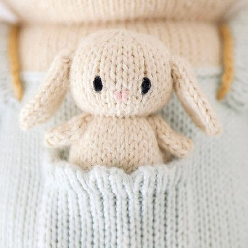 Cuddle + Kind Briar the Bunny Little 13" Hand-Knit Doll – 1 Doll = 10 Meals, Fair Trade, Heirloom Quality, Handcrafted in Peru, 100% Cotton Yarn