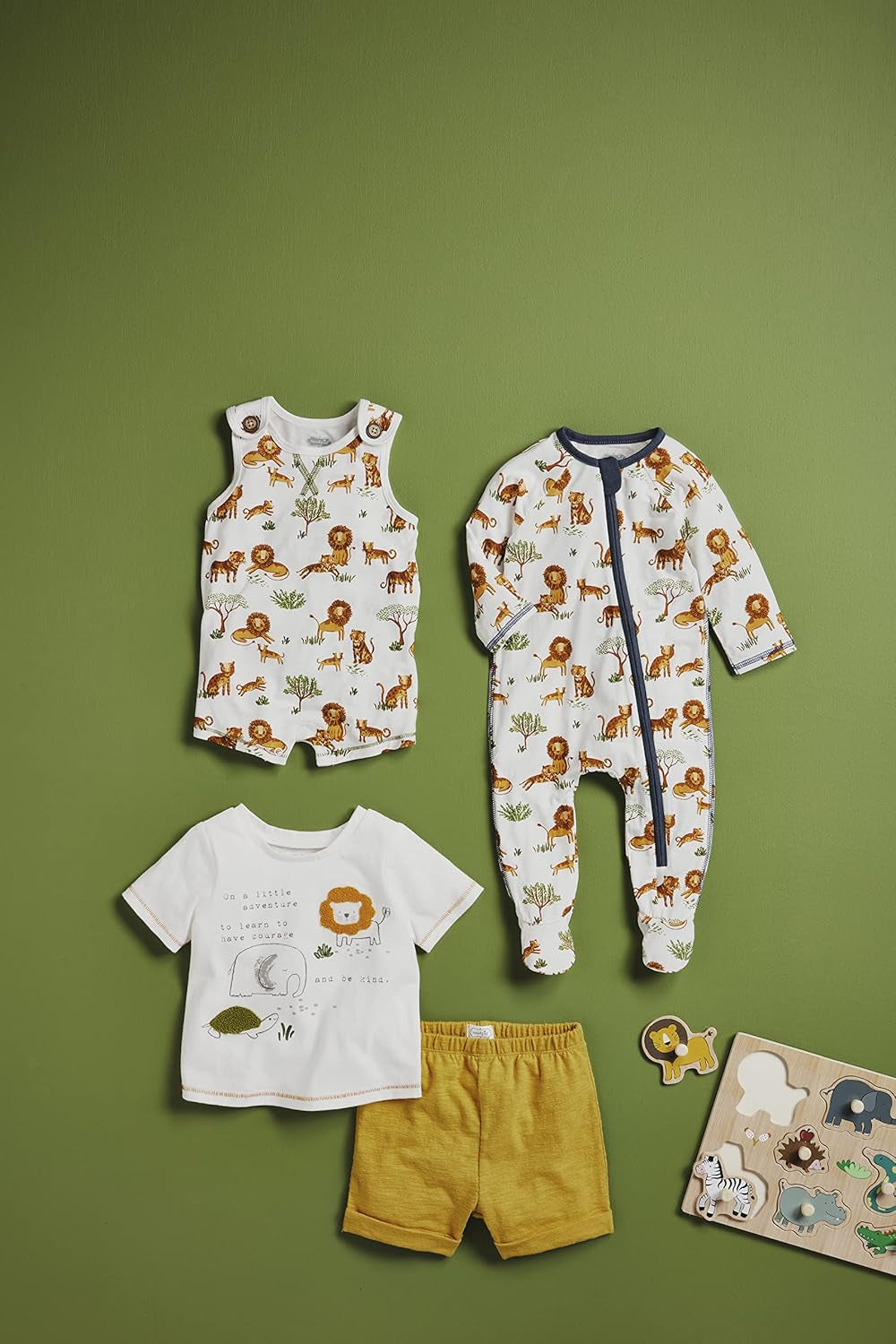 Mud Pie Baby-Boys Lions & Tigers Romper