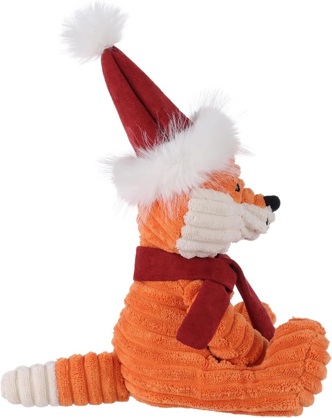 Apricot Lamb Christmas Toys Plush Corduroy Fox with Hat and Scarf Perfect for Child 8.5 Inches