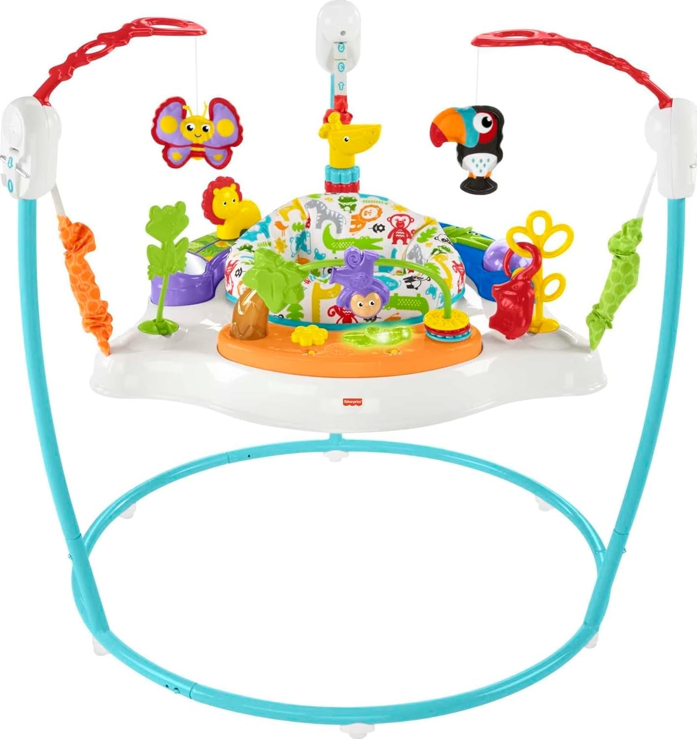 Fisher-Price Baby Bouncer Animal Activity Jumperoo Musical Play Center with Lights Sounds & Developmental Toys