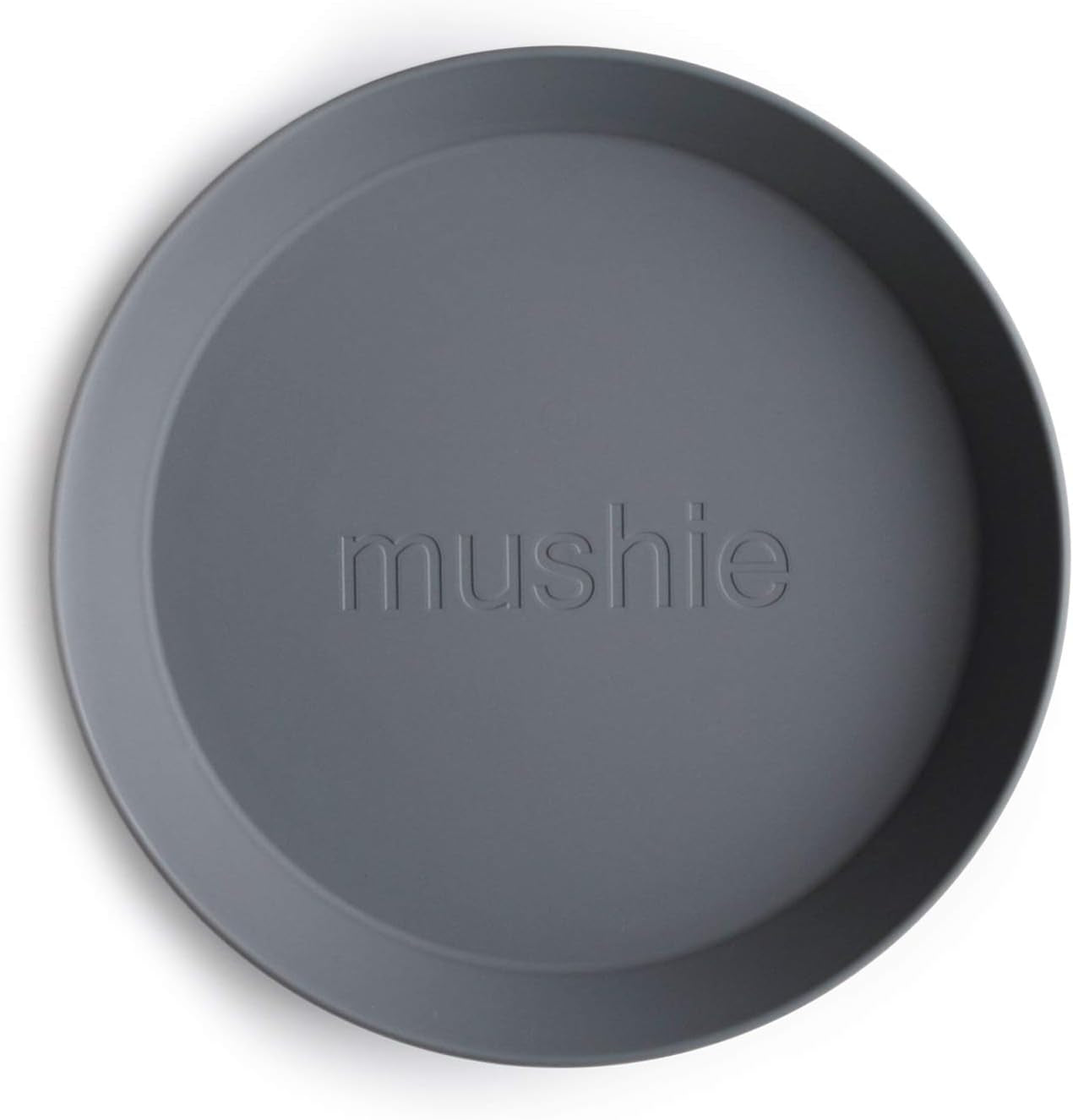 Mushie round Dinnerware Plates for Kids | Made in Denmark, Set of 2 (Smoke)