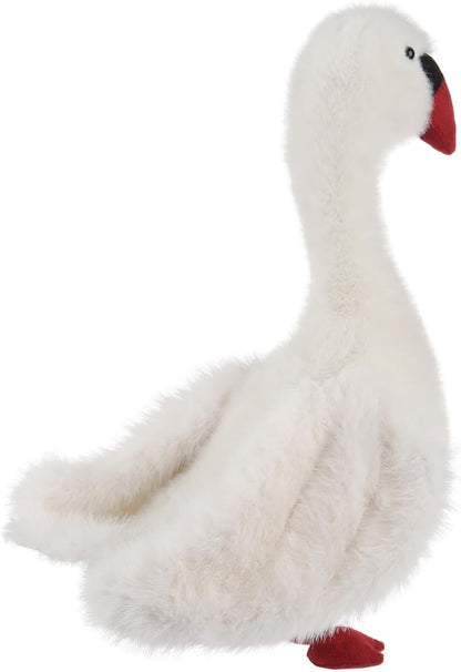 Apricot Lamb White Swan Plush Stuffed Animals for Kids, Soft Cute Plush Toys for Baby Girl and Boy, Fluffy White Swan White 11.8 Inches