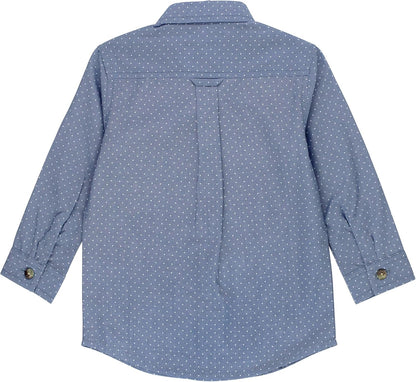 RUGGEDBUTTS® Baby/Toddler Boys Solid Cotton Long Sleeve Button down Shirt with Button Tabs