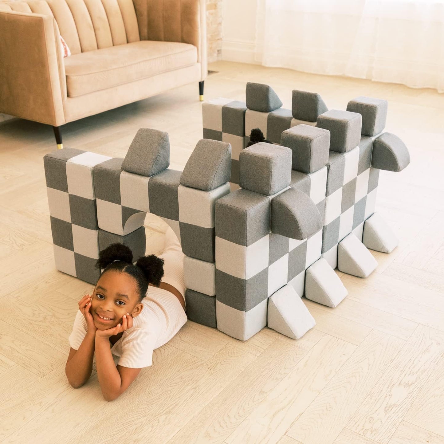 Freshly Picked Magnetblox Magnetic Construction Blocks for Kids, Standard Set, Charcoal Gray