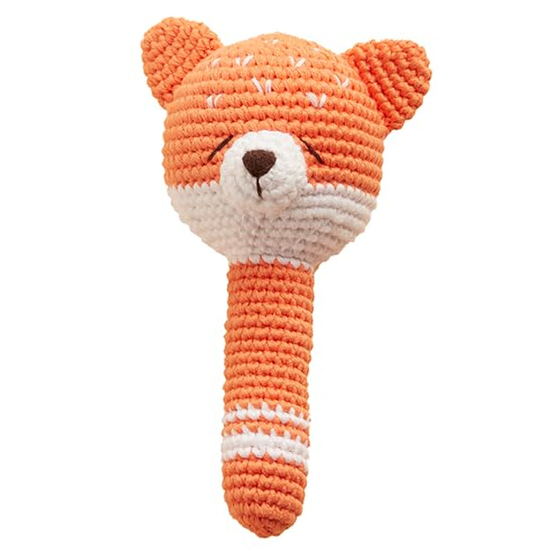 Chippi & Co Crochet Baby Rattle, Crochet Baby Toys, Stuffed Baby Doll, Organic Wooden Newborn Toys, Knitted Stuffed Animals for Babies Boy, Girl, Christmas Gifts for New Parents (Baby Reindeer)