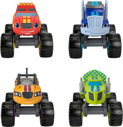 Fisher-Price Blaze and the Monster Machines Diecast Toys, Racers 4 Pack of Push-Along Metal Vehicles for Pretend Play Preschool Kids Ages 3+ Years (Amazon Exclusive)