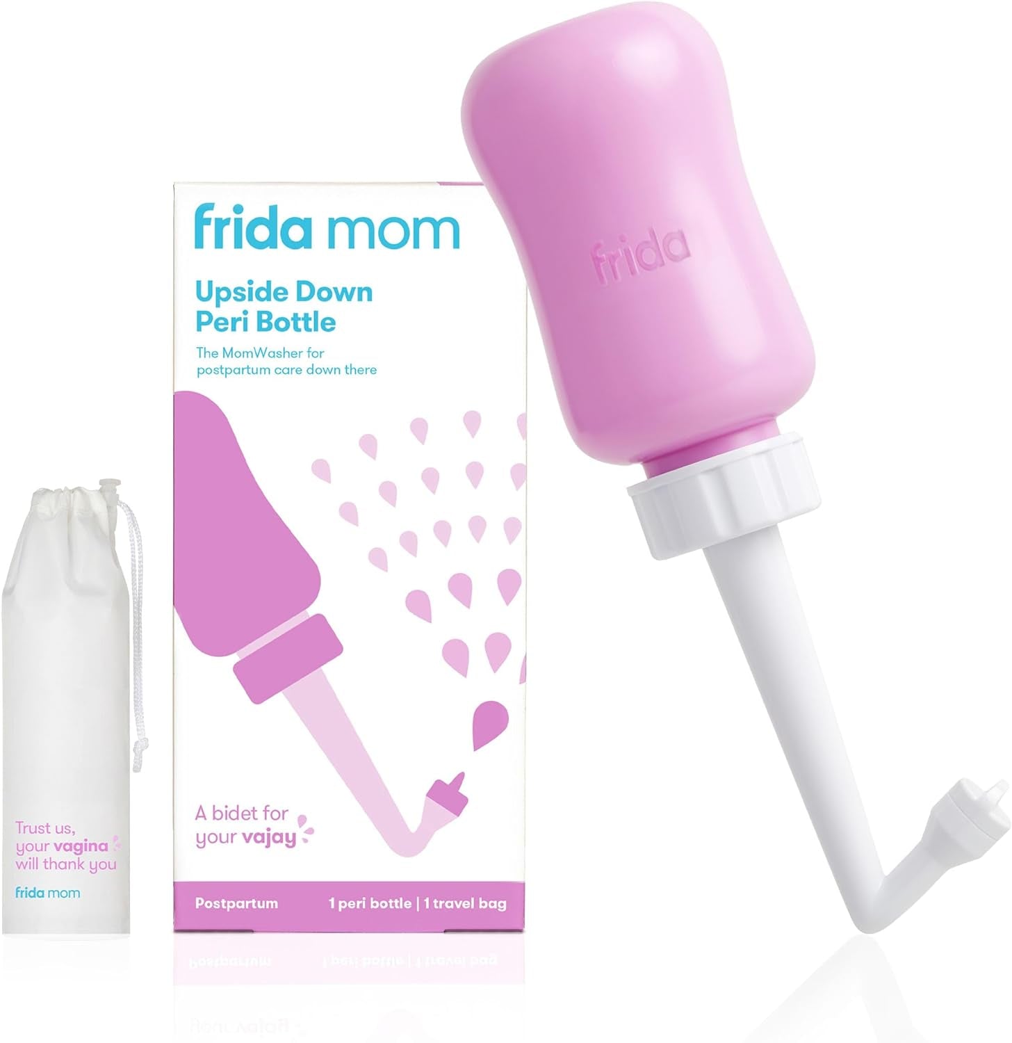 Frida Mom Upside down Peri Bottle for Postpartum Care, Portable Bidet Perineal Cleansing and Recovery for New Mom, the Original Fridababy Momwasher