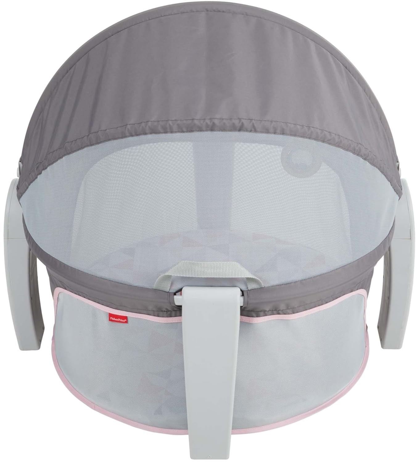 Fisher-Price Portable Bassinet On-The-Go Baby Dome, Travel Play Space with Developmental Newborn Toys & Canopy, Rosy Windmill