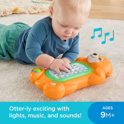 Fisher-Price Baby Learning Toy Linkimals a to Z Otter with Music & Lights for Infants Ages 9+ Months, Compatible Only with Linkimals Items