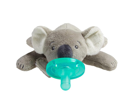 Philips AVENT Soothie Snuggle Pacifier Holder with Detachable Pacifier, 0M+, Elephant, SCF347/03- 1 Count (Pack of 1)