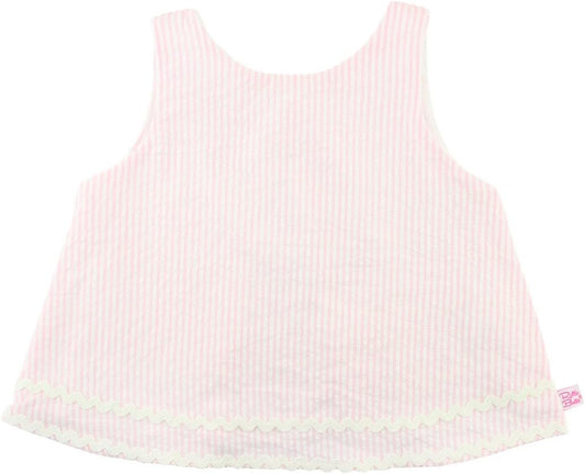 Rufflebutts® Baby/Toddler Girls Striped Seersucker Open Back Swing Top Tank