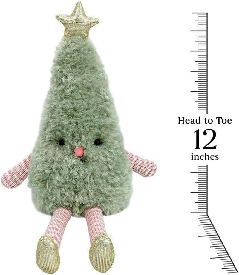 MON AMI Joyful Christmas Tree Plush Toy - 12", Adorable Soft Stuffed Christmas Toy for Kids of All Ages, Fun, Holiday Décor for Parties