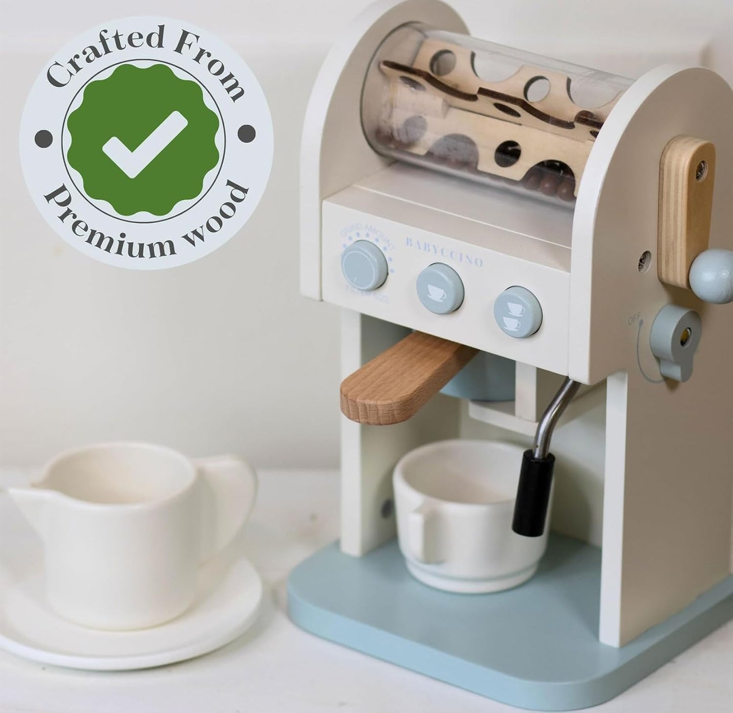 Toy Coffee Maker for Kids - Wooden Coffee Maker Toy for Imaginative Play - Kids Coffee Maker Playset for Skill Development - Boosts Imagination with Play Coffee Maker Set for Kids