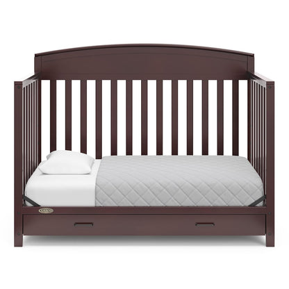 Graco Benton 5-In-1 Convertible Crib with Drawer (Espresso) - Converts from Baby Crib to Toddler Bed, Daybed and Full-Size Bed, Fits Standard Full-Size Crib Mattress, Adjustable Mattress Support Base