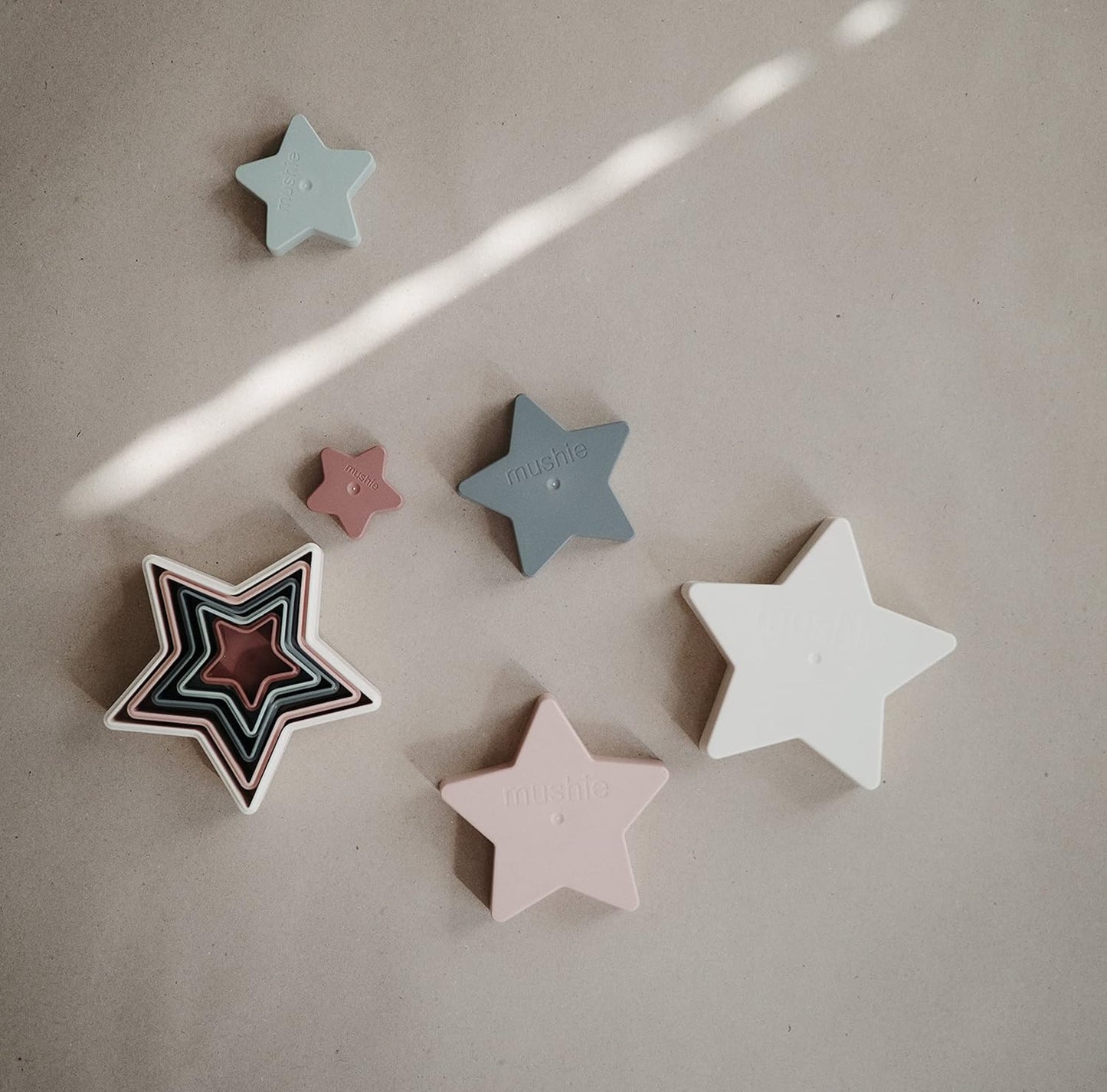 Mushie Nesting Stars Toy 10Pcs | Made in Denmark (Original) 10 Months+