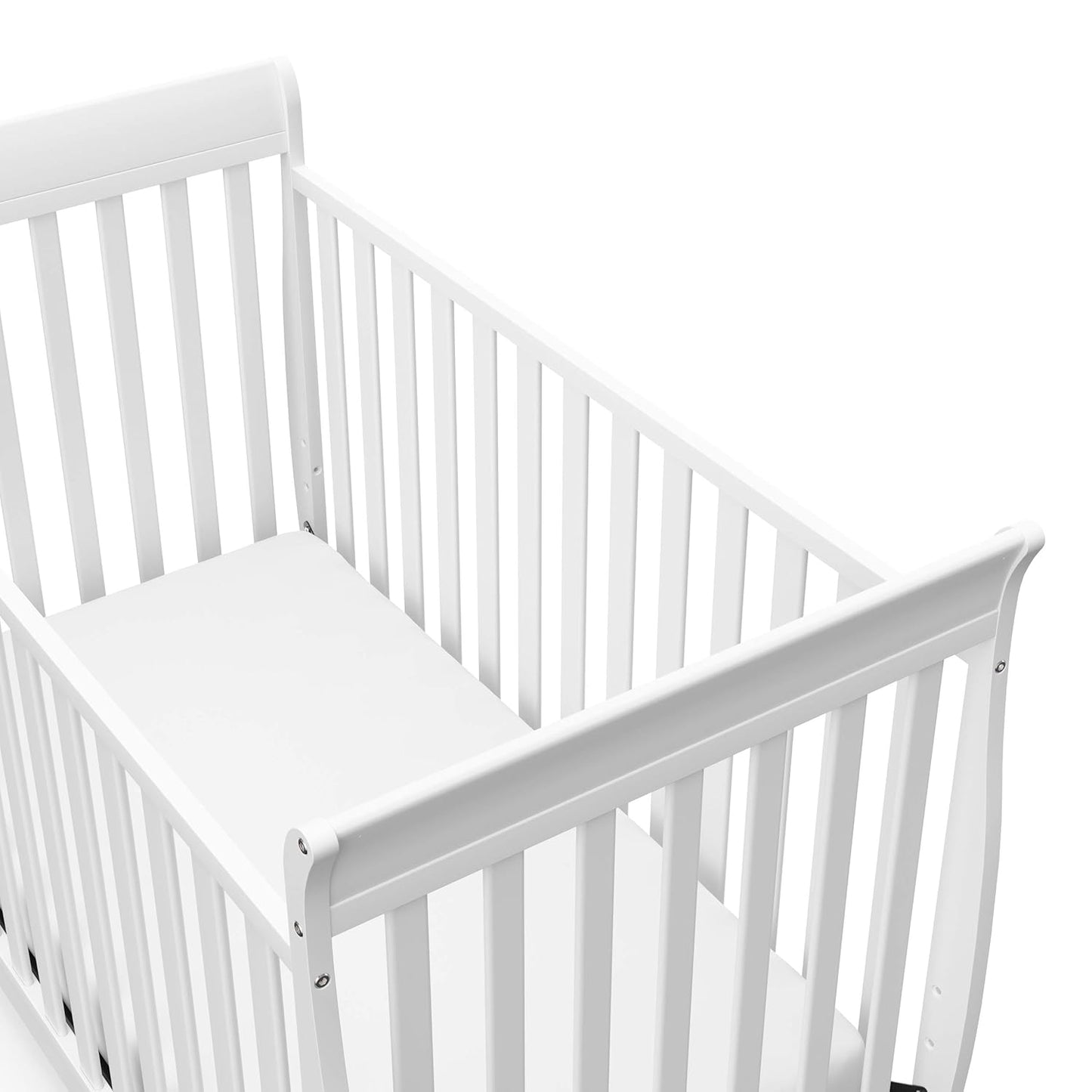 Storkcraft Maxwell Convertible Crib (White) – GREENGUARD Gold Certified, Converts to Toddler Bed and Daybed, Fits Standard Full-Size Crib Mattress, Classic Crib with Traditional Sleigh Design