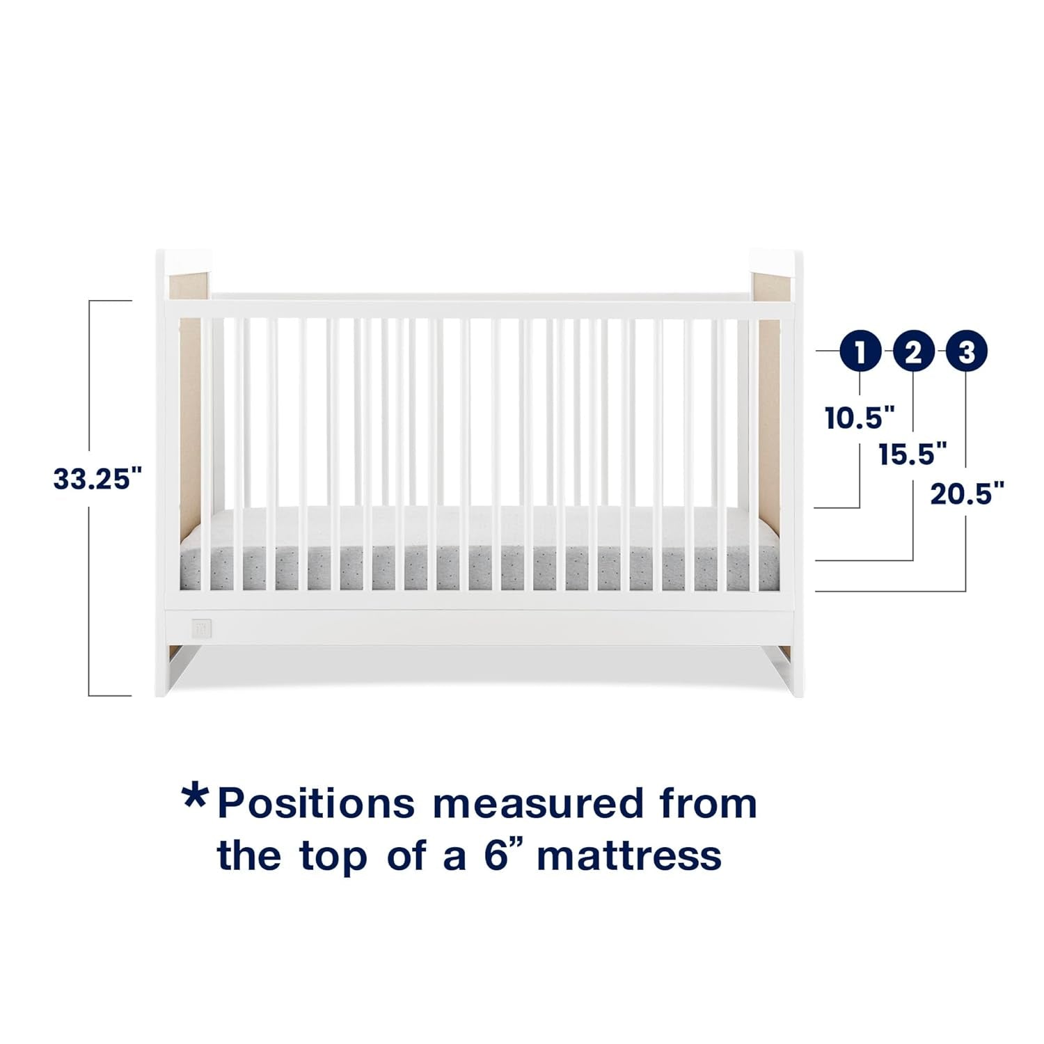 Delta Children Babygap Liam 4-In-1 Convertible Crib - Greenguard Gold Certified, Bianca White/Natural