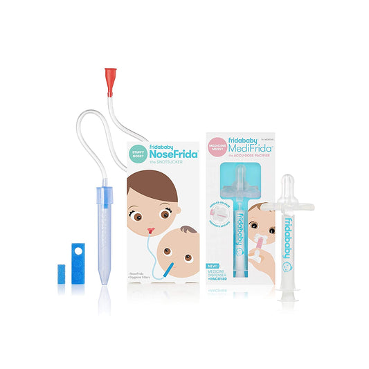 Frida Baby Medifrida the Accu-Dose Pacifier Baby Medicine Dispenser + Baby Nasal Aspirator Nosefrida the Snotsucker